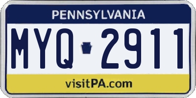 PA license plate MYQ2911