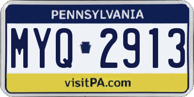 PA license plate MYQ2913