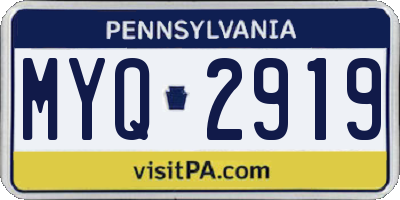 PA license plate MYQ2919