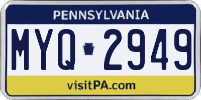 PA license plate MYQ2949