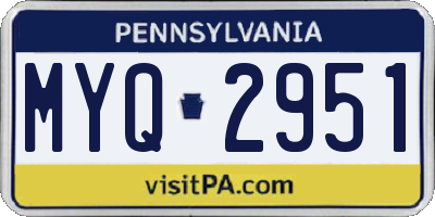 PA license plate MYQ2951