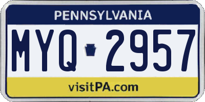 PA license plate MYQ2957