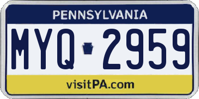PA license plate MYQ2959