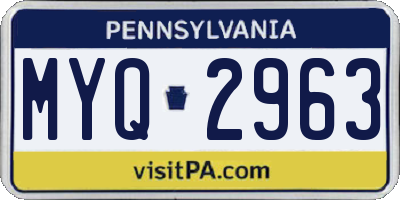 PA license plate MYQ2963