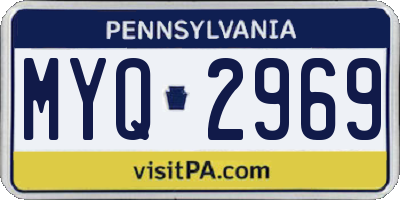 PA license plate MYQ2969