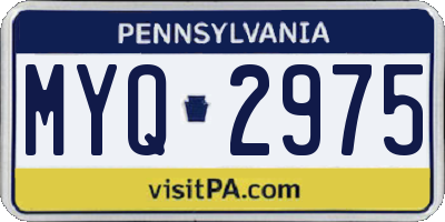 PA license plate MYQ2975
