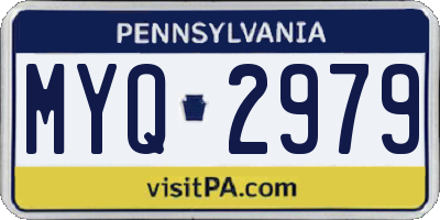 PA license plate MYQ2979