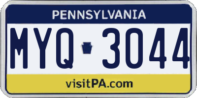 PA license plate MYQ3044