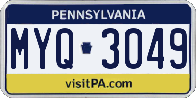 PA license plate MYQ3049