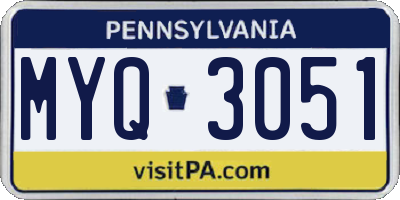 PA license plate MYQ3051