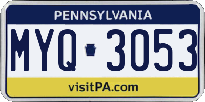 PA license plate MYQ3053