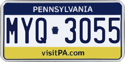 PA license plate MYQ3055