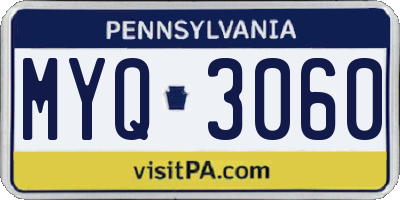 PA license plate MYQ3060