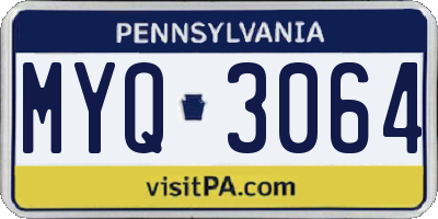 PA license plate MYQ3064