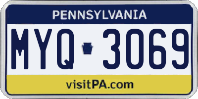 PA license plate MYQ3069