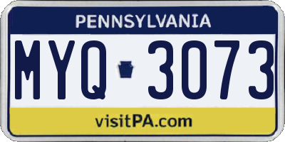 PA license plate MYQ3073
