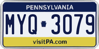 PA license plate MYQ3079