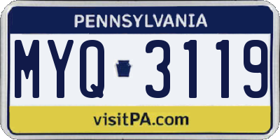 PA license plate MYQ3119