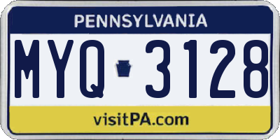 PA license plate MYQ3128