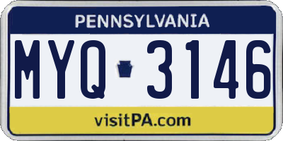 PA license plate MYQ3146