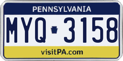 PA license plate MYQ3158