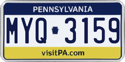 PA license plate MYQ3159