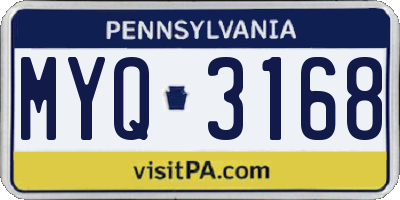 PA license plate MYQ3168