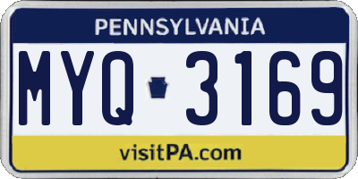PA license plate MYQ3169