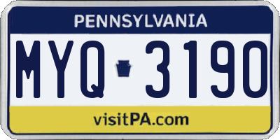 PA license plate MYQ3190