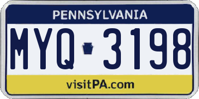 PA license plate MYQ3198