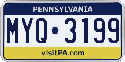 PA license plate MYQ3199
