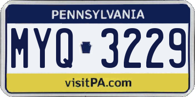 PA license plate MYQ3229