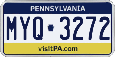PA license plate MYQ3272