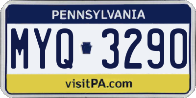 PA license plate MYQ3290