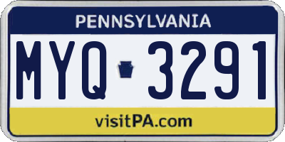 PA license plate MYQ3291