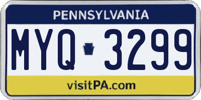 PA license plate MYQ3299
