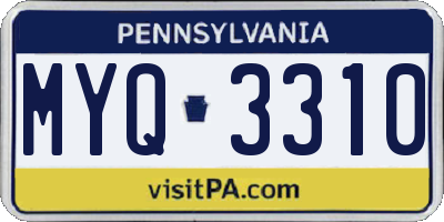 PA license plate MYQ3310