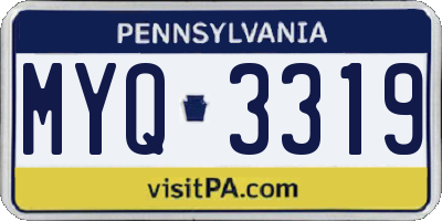 PA license plate MYQ3319