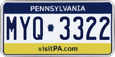 PA license plate MYQ3322