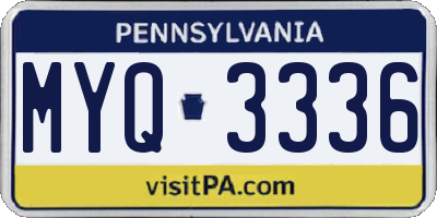 PA license plate MYQ3336