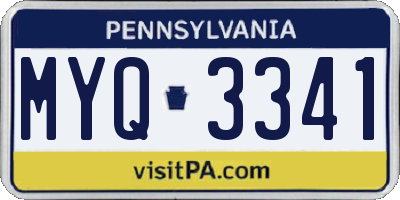 PA license plate MYQ3341