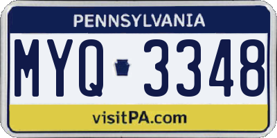 PA license plate MYQ3348