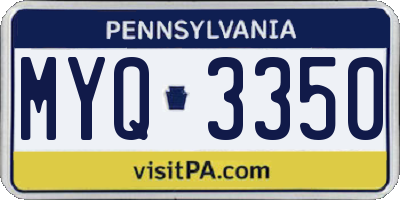 PA license plate MYQ3350