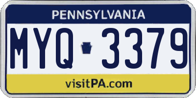 PA license plate MYQ3379