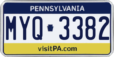 PA license plate MYQ3382