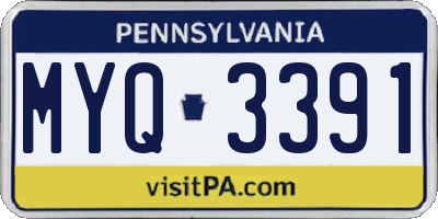 PA license plate MYQ3391