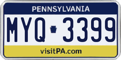 PA license plate MYQ3399