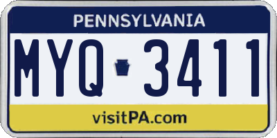 PA license plate MYQ3411