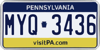 PA license plate MYQ3436