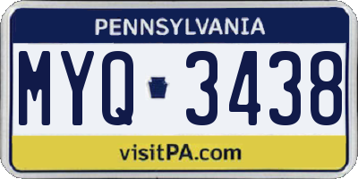 PA license plate MYQ3438
